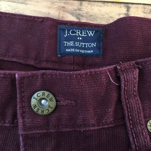 J.Crew The Sutton Sz 33W 29L Burgandy Maroon Men's
